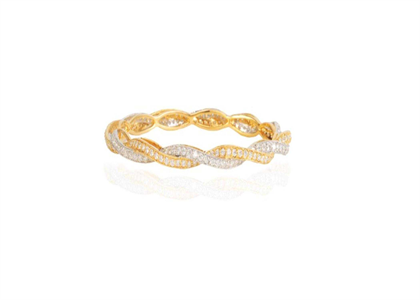 Dual Tone Plated | CZ Studded Bangles